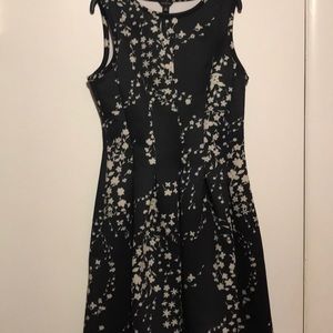 Black floral fit and flare dress